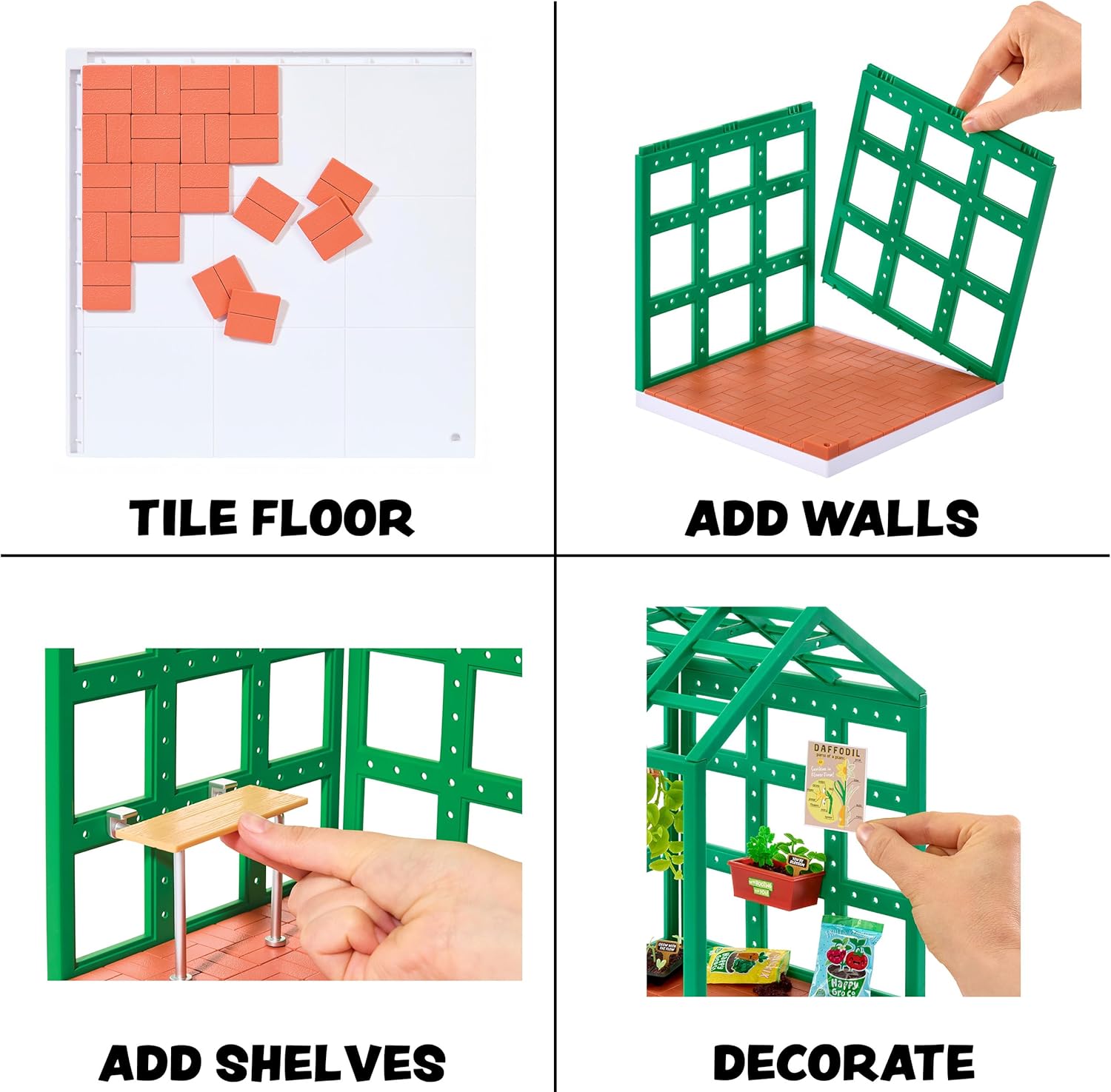 MGA's Miniverse Make It Mini Spaces Greenhouse - Juego de Construcción, Personalizar, Manualidades, para Coleccionistas y Niños Mayores de 8 Años