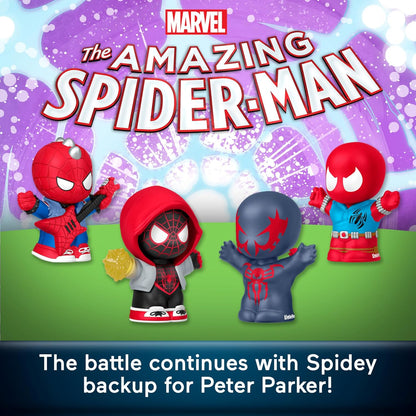 Little People Collector Marvel Spider-Man: Issue 2 Special Edition Set for Comic Book Fans, 4 Figures in a Display Package, JKR66