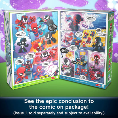 Little People Collector Marvel Spider-Man: Issue 2 Special Edition Set for Comic Book Fans, 4 Figures in a Display Package, JKR66