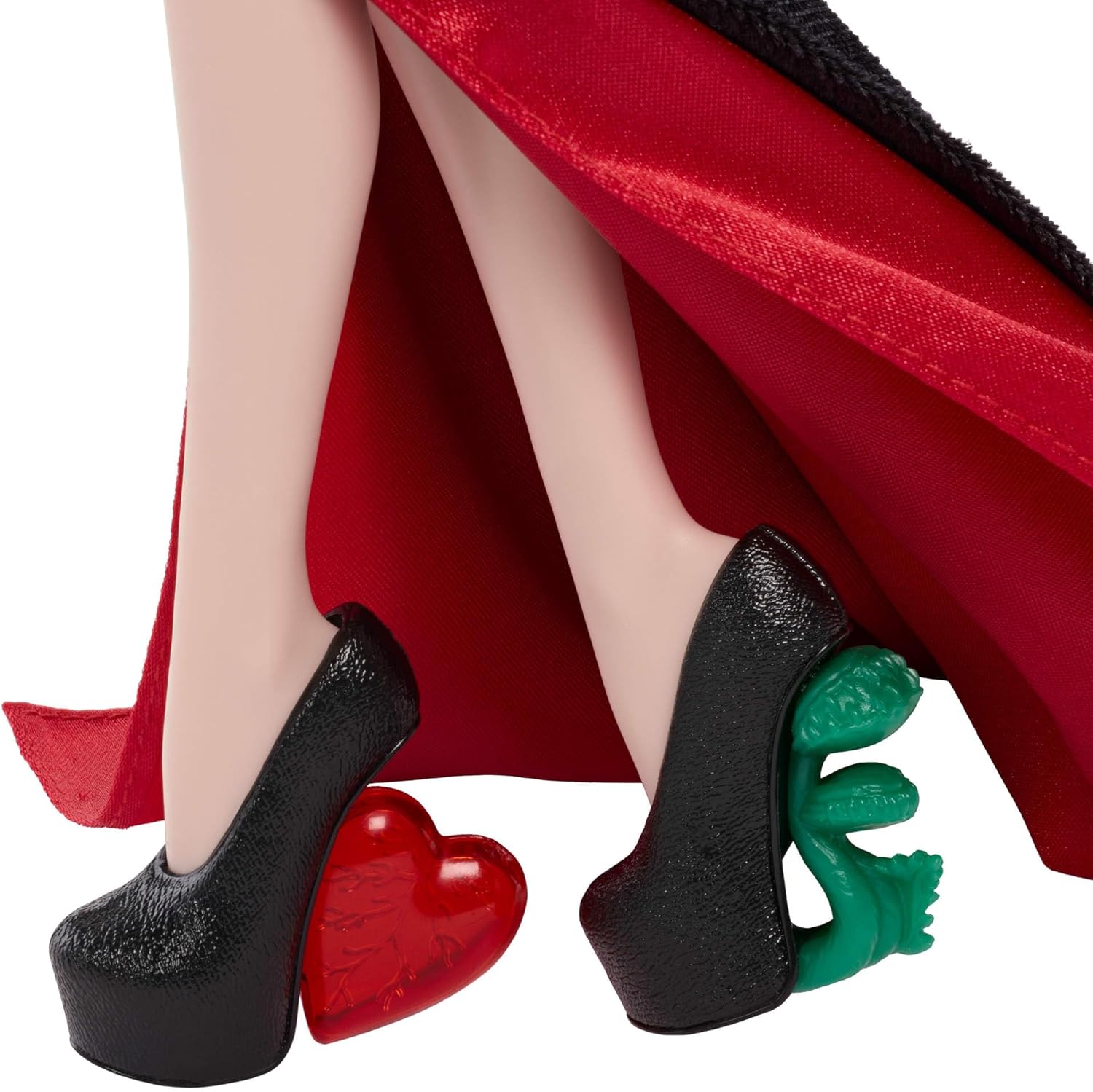 Monster High x Wednesday Doll, Morticia Addams Collectible in Black and Crimson Velvet Dress with Jewelry, Show-Inspired Heels and Doll Stand, JLK99