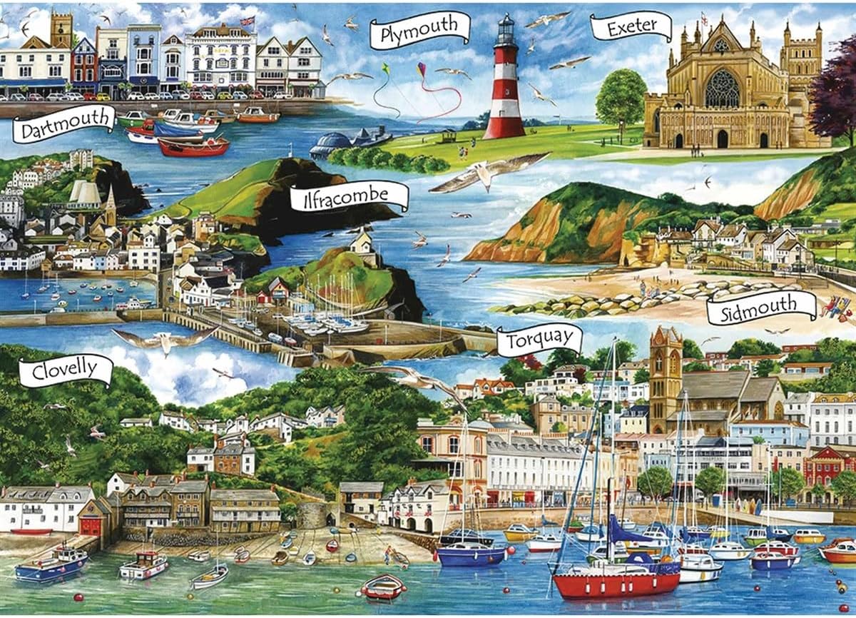 Otter House 1000 Piece Jigsaw Puzzle - Devon Montage