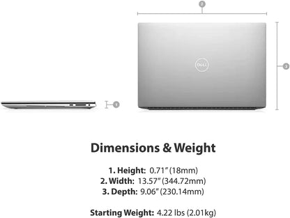 Dell Newest XPS 15 9510 Elite Laptop, 15.6" FHD+ 500 Nits Display, Intel i7-11800H, RTX 3050Ti, 64GB RAM, 4TB SSD, IR Webcam, Backlit Keyboard, Fingerprint Reader, WiFi 6, Thunderbolt 4, Win 11 Home