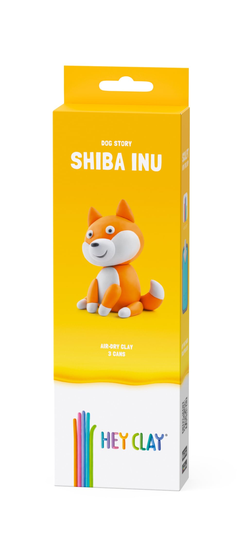 HEY CLAY Dog Story - Luchtdroge klei Kit 3 blikjes voor kinderen 3+ (Shiba Inu