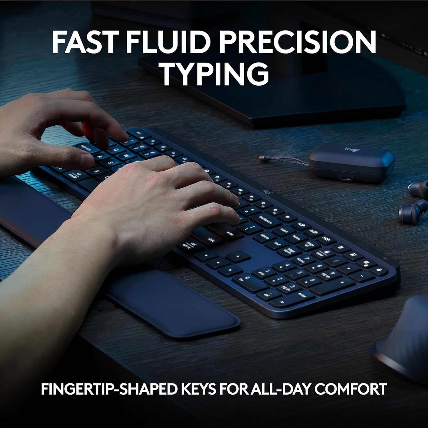 Logitech MX Keys S PLUS Wireless Keyboard, Low Profile, Fluid Quiet Typing, Programmable Keys, Backlighting, Bluetooth, USB C Rechargeable, Windows PC, Linux, Chrome, Mac, QWERTY UK English - Graphite