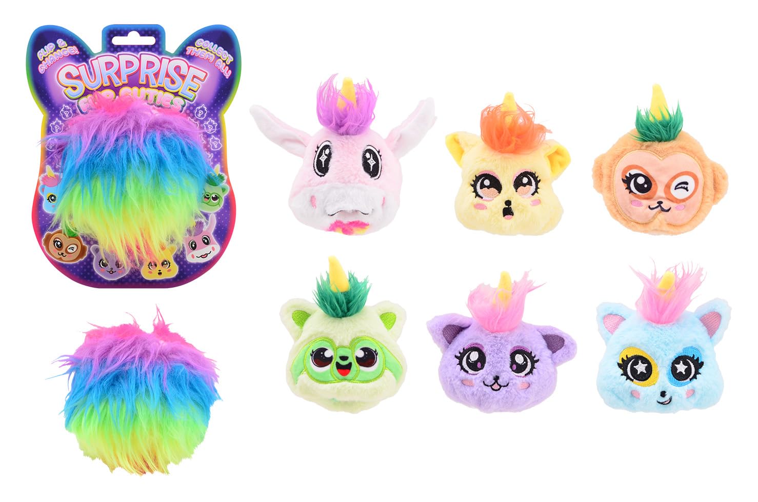 Flip verrassing plush cuties op kaart 6 assortie