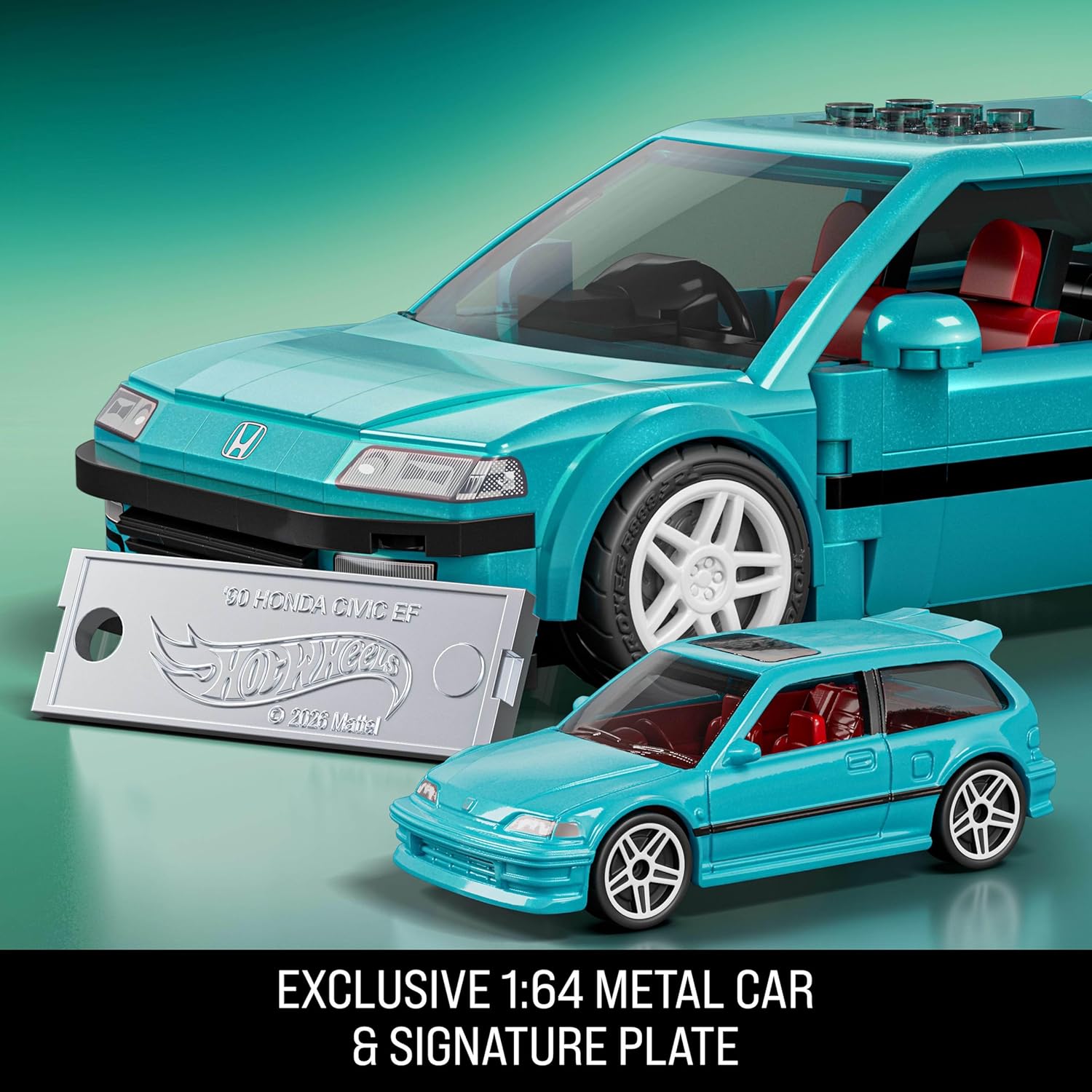 Mattel Brick Shop Hot Wheels Speed Series Building Set, Custom ’90 Honda Civic EF with 248 Pieces, Realistic Details and Custom Decals, Adult Collectors and Kids Ages 10+ , JHF62