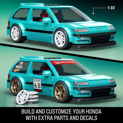 Mattel Brick Shop Hot Wheels Speed Series Building Set, Custom ’90 Honda Civic EF with 248 Pieces, Realistic Details and Custom Decals, Adult Collectors and Kids Ages 10+ , JHF62