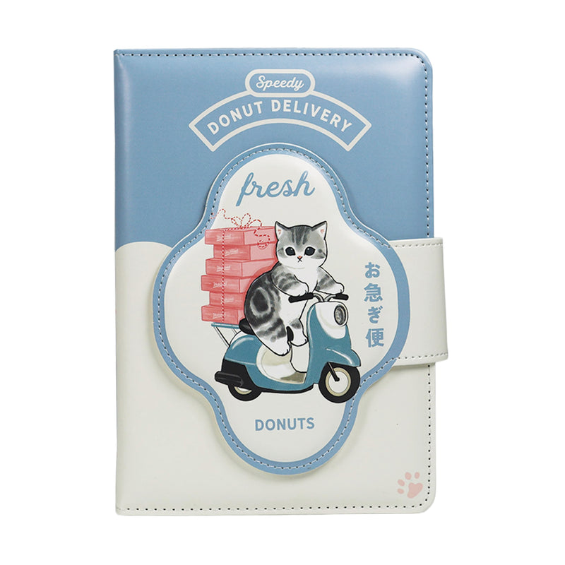 Blue Sky Studios Mofusand - Taccuino con grazioso gatto kawaii, con copertina morbida imbottita e cinturino magnetico, pagine a righe, regalo di cancelleria giapponese