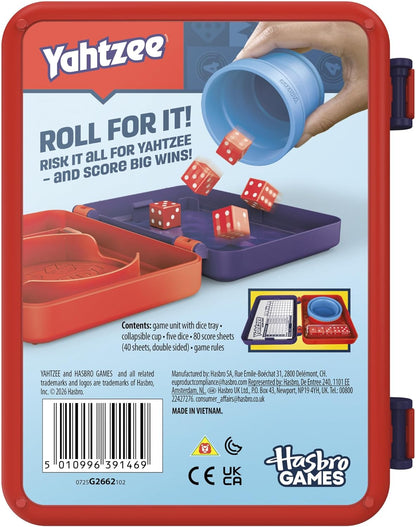 Yahtzee Dice Game | With Collapsible Cup & Storage Case | Fun Family Games for Children, Teens, Adults | 30 Mins | 2 or More Players | Ages 8+ - English Version