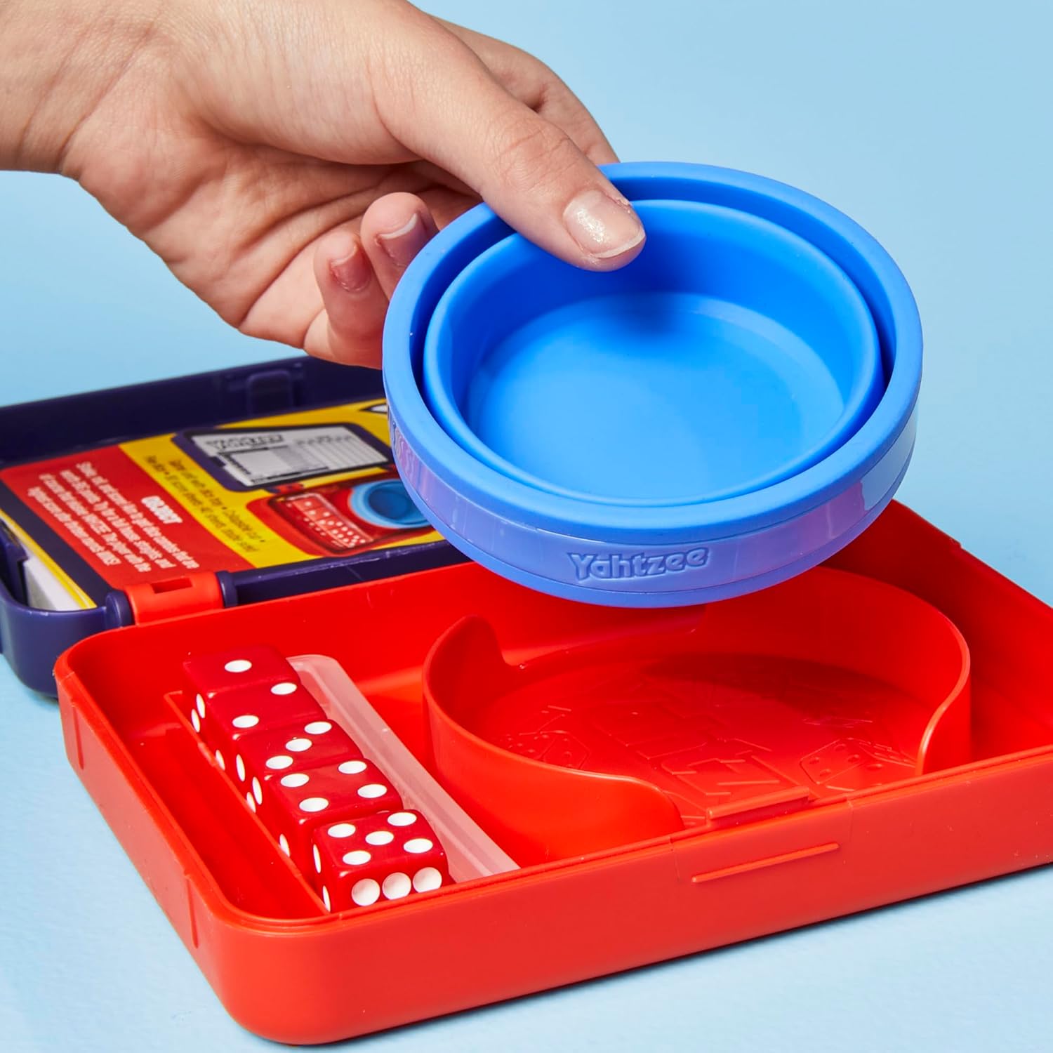 Yahtzee Dice Game | With Collapsible Cup & Storage Case | Fun Family Games for Children, Teens, Adults | 30 Mins | 2 or More Players | Ages 8+ - English Version