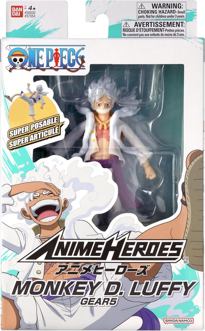 ANIME HEROES One Piece Luffy Gear 5 Action Figure - 17cm Articulated Luffy Figure With Extra Accessories - Bandai One Piece Action Figures Toys Range - Excellent Gift