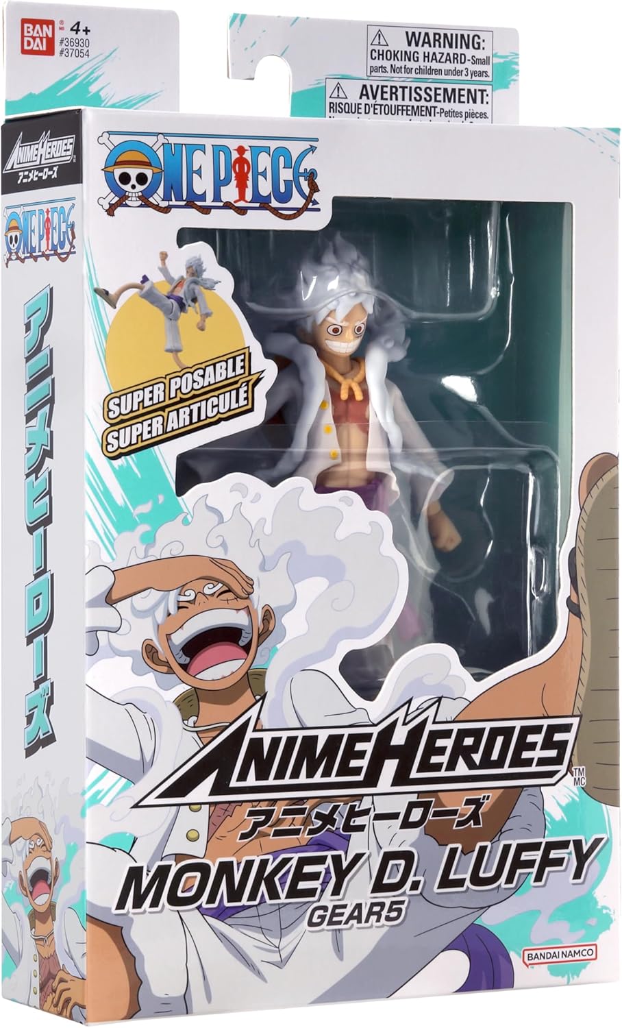 ANIME HEROES One Piece Luffy Gear 5 Action Figure - 17cm Articulated Luffy Figure With Extra Accessories - Bandai One Piece Action Figures Toys Range - Excellent Gift