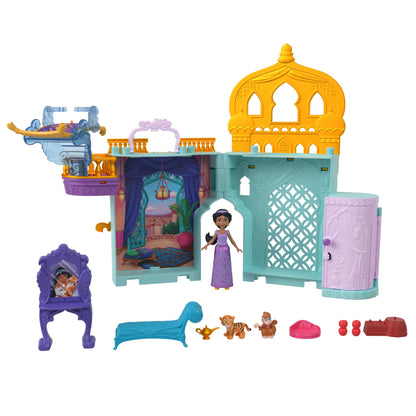Mattel Disney Frozen Toys, Storytime Stackers Jasmine's Palace, Stackable Doll House with Small Doll, 2 Friends & 8 Pieces, Inspired by Disney's Aladdin Movie, JDP56
