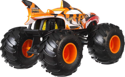 Hot Wheels Monstertrucks Tiger Shark, Grote Monstertruck, schaal 1:24, gegoten speelgoedtruck met gigantische wielen en coole ontwerpen, JDR02