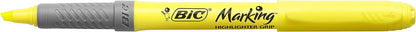 BIC 811935 Pack of 12 Yellow Bevelled Tip Marker Pens (Yellow, Bevelled Tip, Yellow, Grey, Round, 12 Pieces