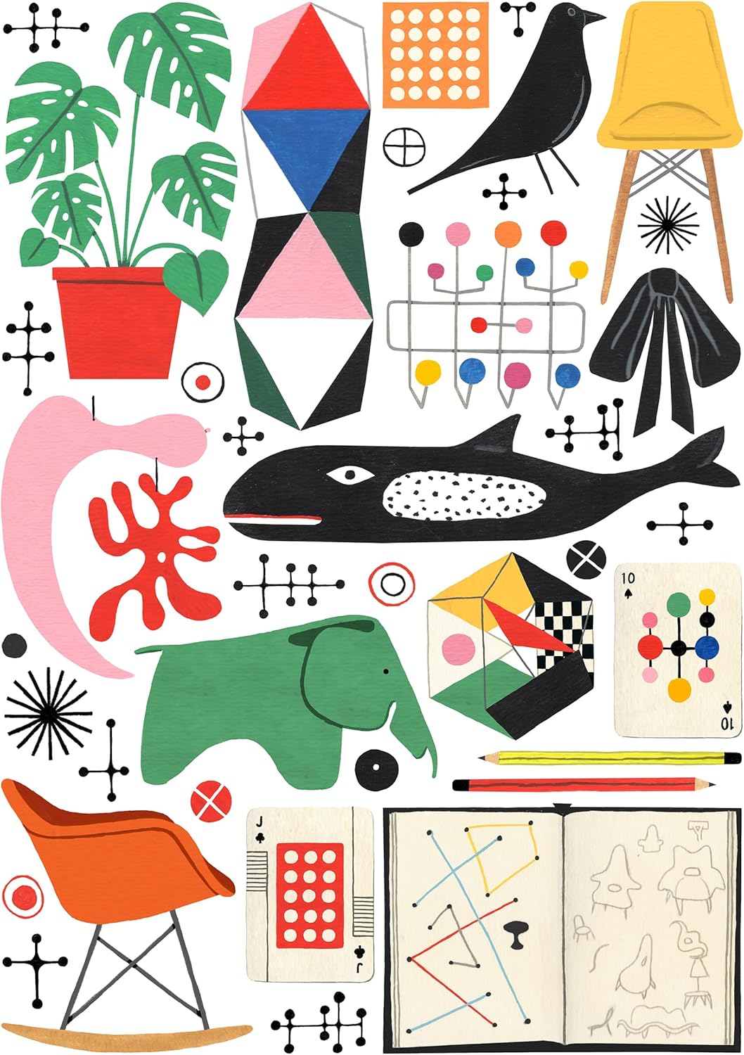 Eames 1000 Piece Jigsaw Puzzle for Adults | Premium 100% Recycled Board | Eames Retro 1000 Piece Puzzle for Adults | Retro Gifts | Happily Jigsaw Puzzles