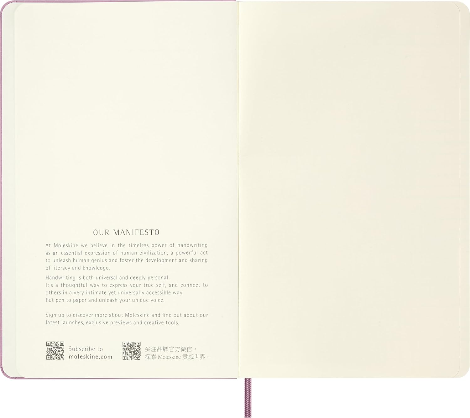 Moleskine Classic Notebook - Blank Pages with Hard Cover and Elastic Closure, Majestic Pink Color, Large Size 13 x 21 cm