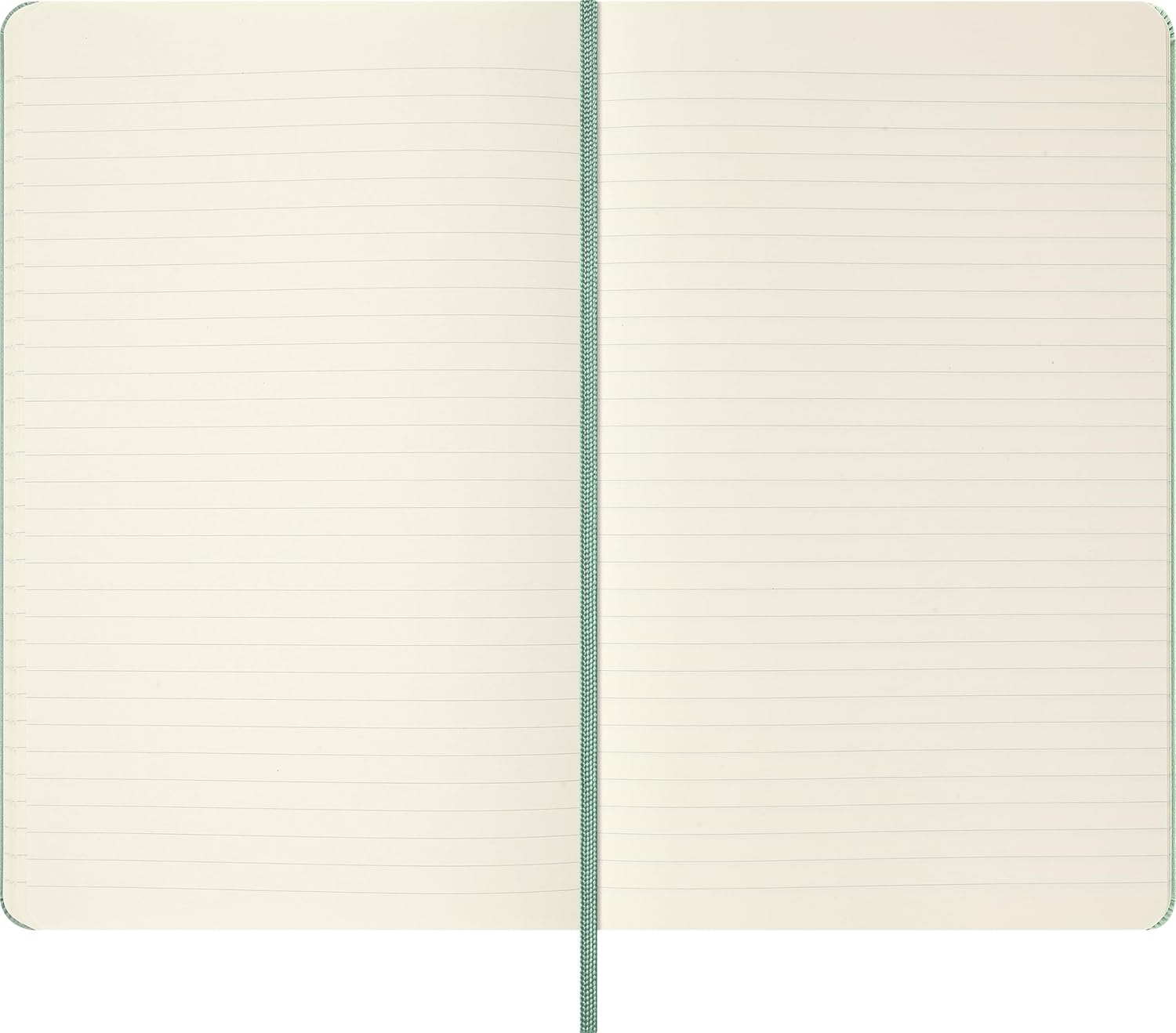 Moleskine Classic Ruled Notebook, With Hard Cover and Elastic Closure, Sage Green, Large Format 13 x 21 cm