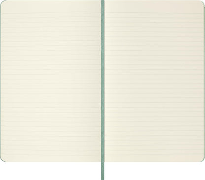 Moleskine Classic Ruled Notebook, With Hard Cover and Elastic Closure, Sage Green, Large Format 13 x 21 cm