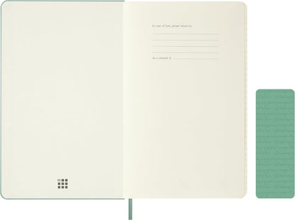 Moleskine Classic Ruled Notebook, With Hard Cover and Elastic Closure, Sage Green, Large Format 13 x 21 cm