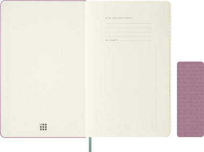 Moleskine Classic Ruled Notebook, With Hard Cover and Elastic Closure, Majestic Pink, Large Format 13 x 21 cm