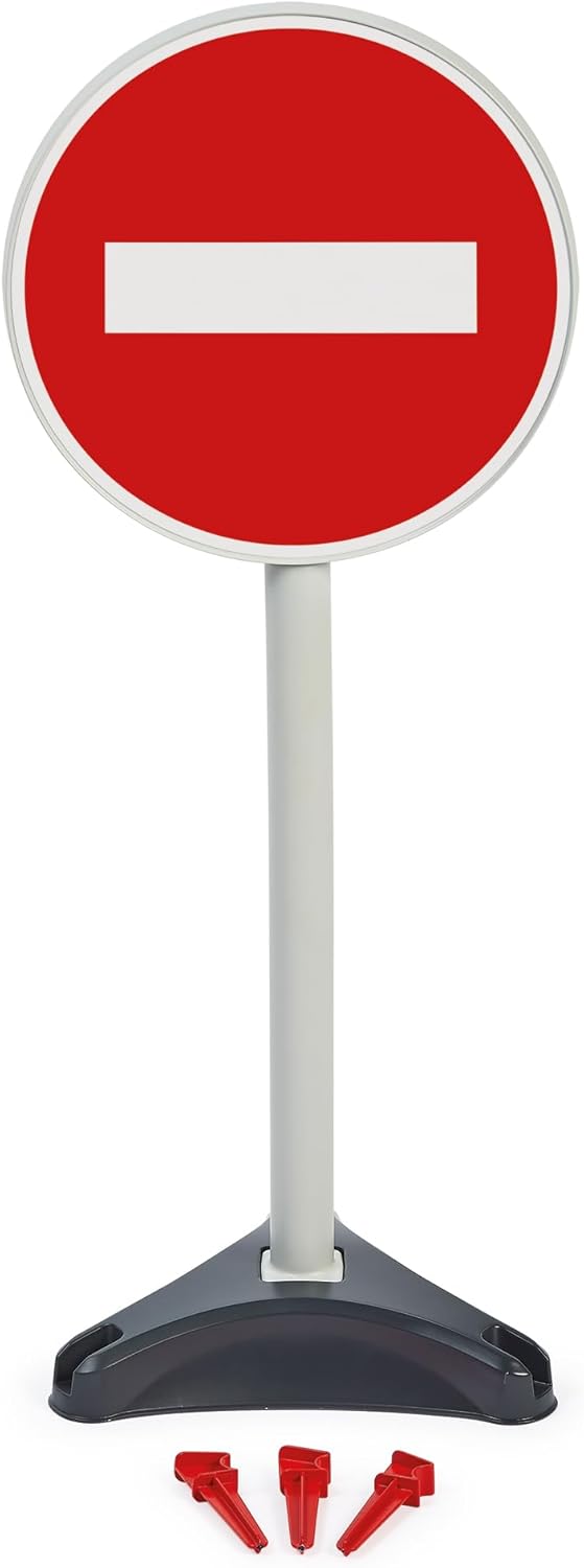 Ecoiffier - Kinderspel met 3 verkeersborden 65 cm - Werken voor vloerbevestiging inbegrepen - Imitatiespel - Vanaf 18 maanden - Speelgoed voor kinderen - 476 - Garantie Frankrijk