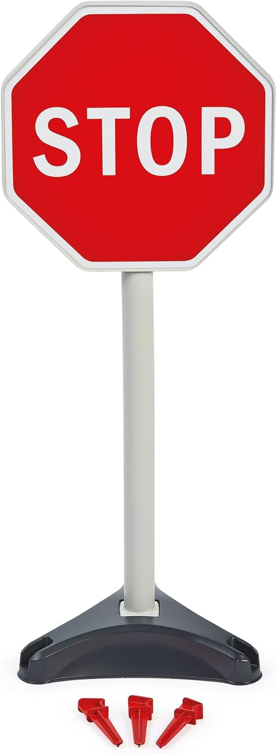 Ecoiffier - Kinderspel met 3 verkeersborden 65 cm - Werken voor vloerbevestiging inbegrepen - Imitatiespel - Vanaf 18 maanden - Speelgoed voor kinderen - 476 - Garantie Frankrijk
