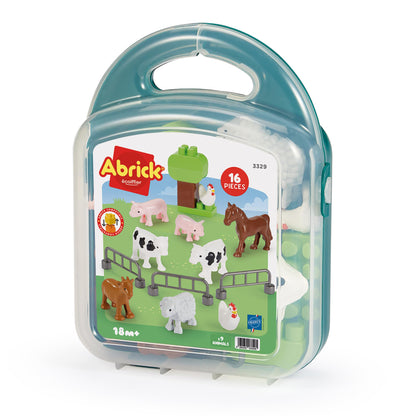 Abrick - Abrick Koffer met Boerderijdieren - 16dlg.
