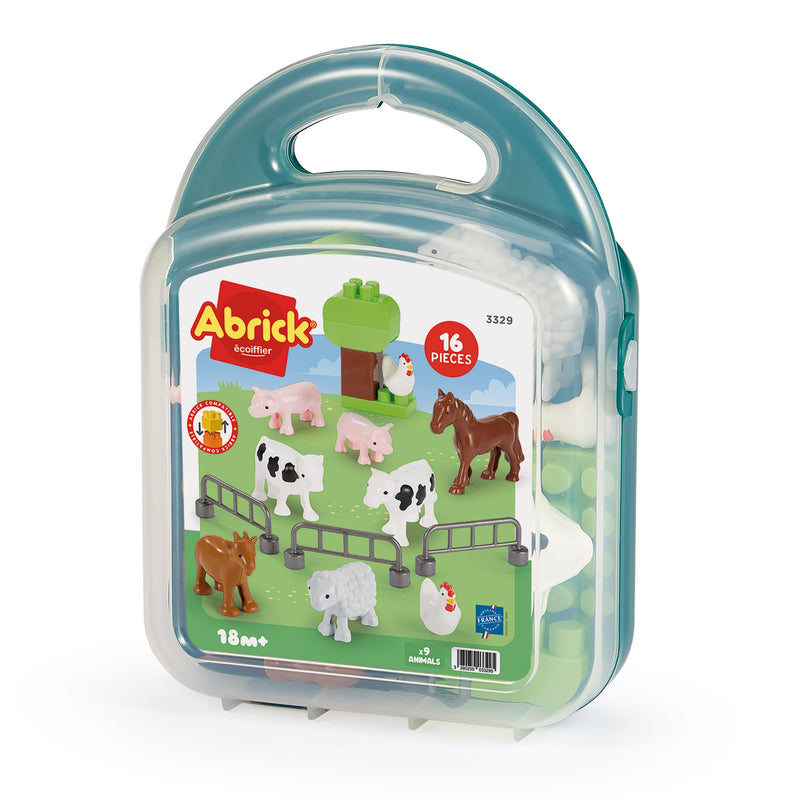 Ecoiffier - Kinderkoffer met boerderijdieren – figuren met barrières en stenen inbegrepen – imitatiespel – vanaf 18 maanden – speelgoed voor kinderen – 3329 – garantie Frankrijk