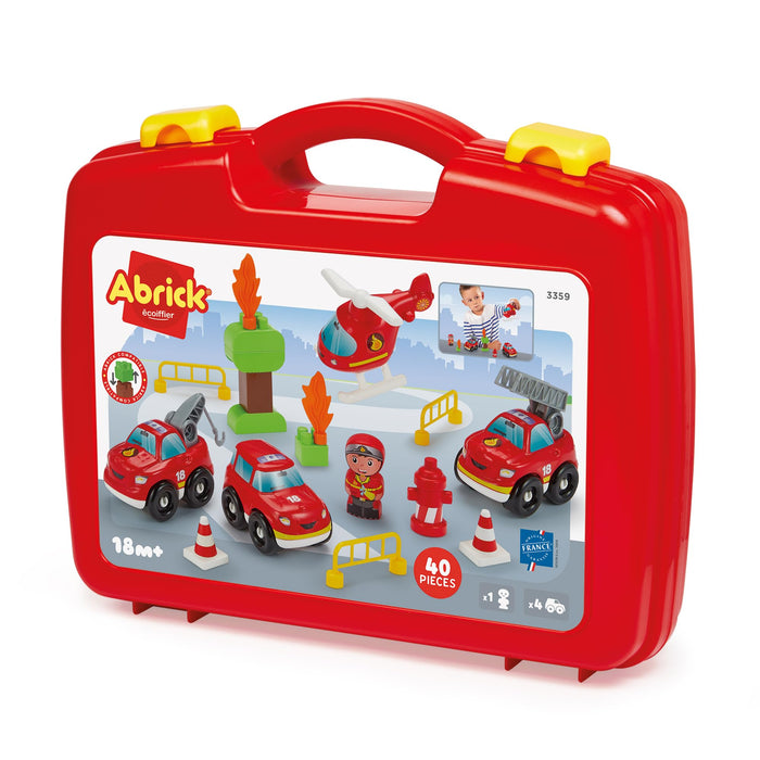 Ecoiffier - Kinderkoffer brandweervoertuigen - Helikopter vrachtwagens en accessoires inbegrepen - Imitatiespel - Vanaf 18 maanden - Speelgoed voor kinderen - 3359 - Garantie Frankrijk