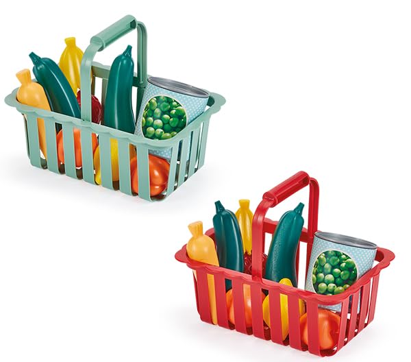 Ecoiffier - Gratis te bedienen mand voor kinderen gevuld 21,5 cm - Groentefruit en accessoires inbegrepen - Imitatiespel - Vanaf 18 maanden - Speelgoed voor kinderen - 10981 - Garantie Frankrijk