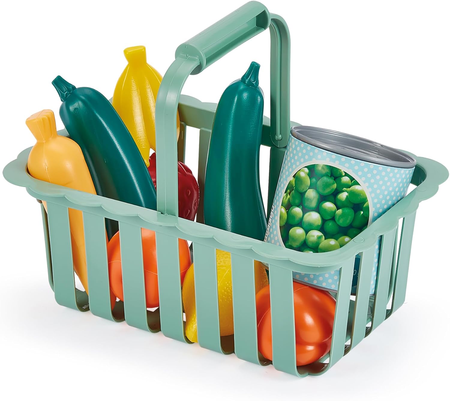 Ecoiffier - Gratis te bedienen mand voor kinderen gevuld 21,5 cm - Groentefruit en accessoires inbegrepen - Imitatiespel - Vanaf 18 maanden - Speelgoed voor kinderen - 10981 - Garantie Frankrijk