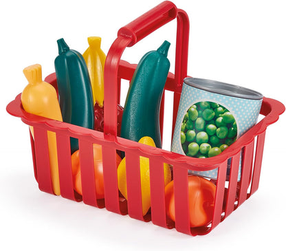 Ecoiffier - Gratis te bedienen mand voor kinderen gevuld 21,5 cm - Groentefruit en accessoires inbegrepen - Imitatiespel - Vanaf 18 maanden - Speelgoed voor kinderen - 10981 - Garantie Frankrijk