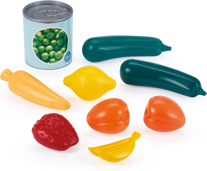 Ecoiffier - Gratis te bedienen mand voor kinderen gevuld 21,5 cm - Groentefruit en accessoires inbegrepen - Imitatiespel - Vanaf 18 maanden - Speelgoed voor kinderen - 10981 - Garantie Frankrijk