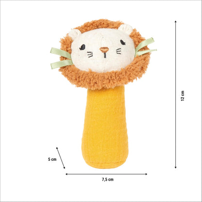 Small Foot - Small Foot - Stoffen Grijpspeelgoed met Rammelaar Kleine Leeuw