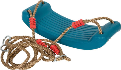 small foot schommel blauw, met weerbestendig zitje en robuuste kunststof touwen, in lengte verstelbaar, voor kinderen vanaf 3 jaar, 12793