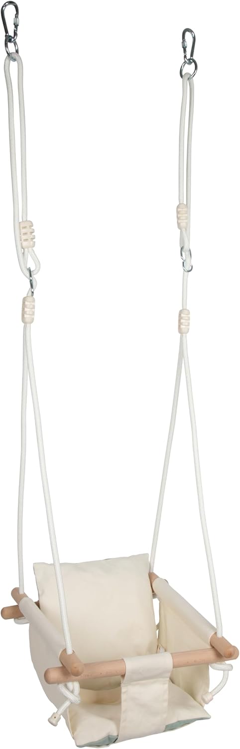 small foot schommel beige, met verwijderbaar omkeerbaar kussen en verstelbare riem, voor baby's en peuters vanaf 12 maanden, 12800