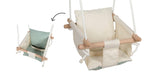 small foot schommel beige, met verwijderbaar omkeerbaar kussen en verstelbare riem, voor baby's en peuters vanaf 12 maanden, 12800