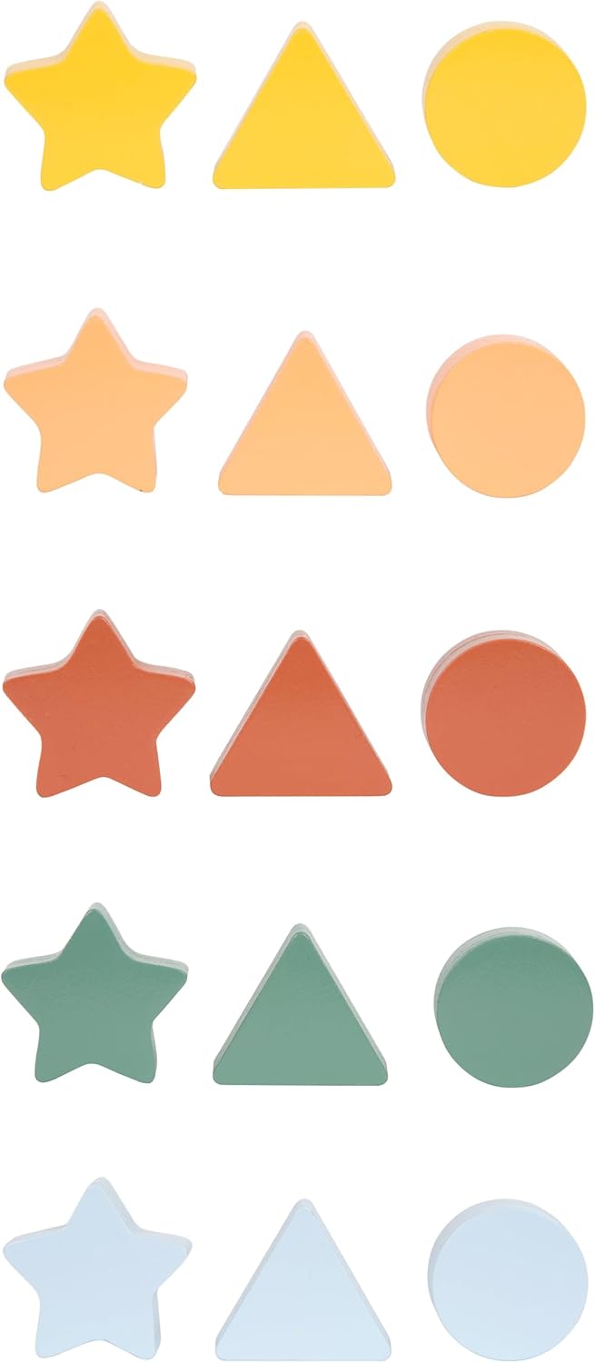 small foot Montessori sorteerspel met tang, gemaakt van FSC® 100% gecertificeerd hout, met 5 gekleurde schalen & 15 sorteerelementen, vanaf 1 jaar, 12814