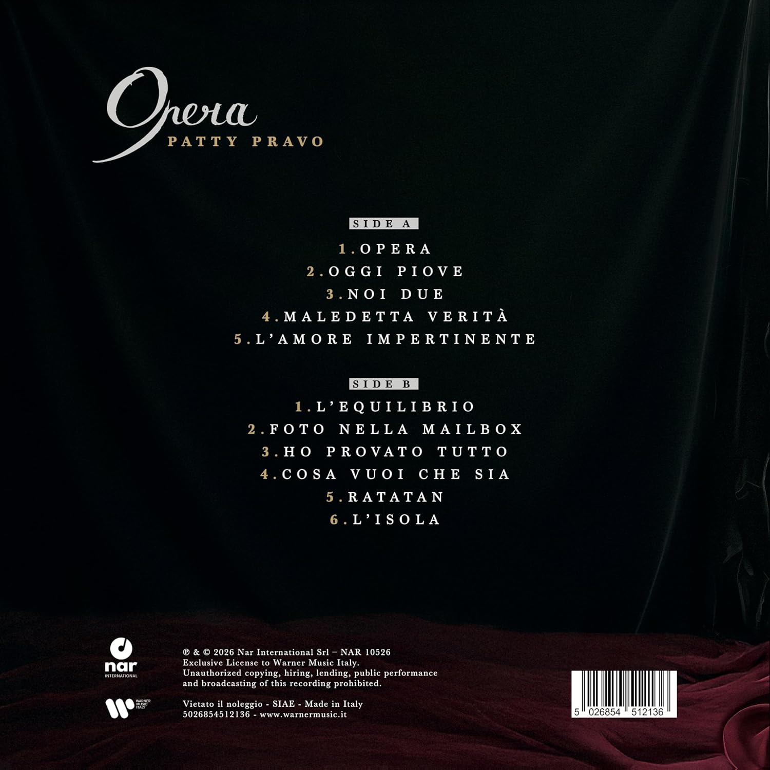 Opera Vinile Cristallo + Poster (Sanremo 2026)