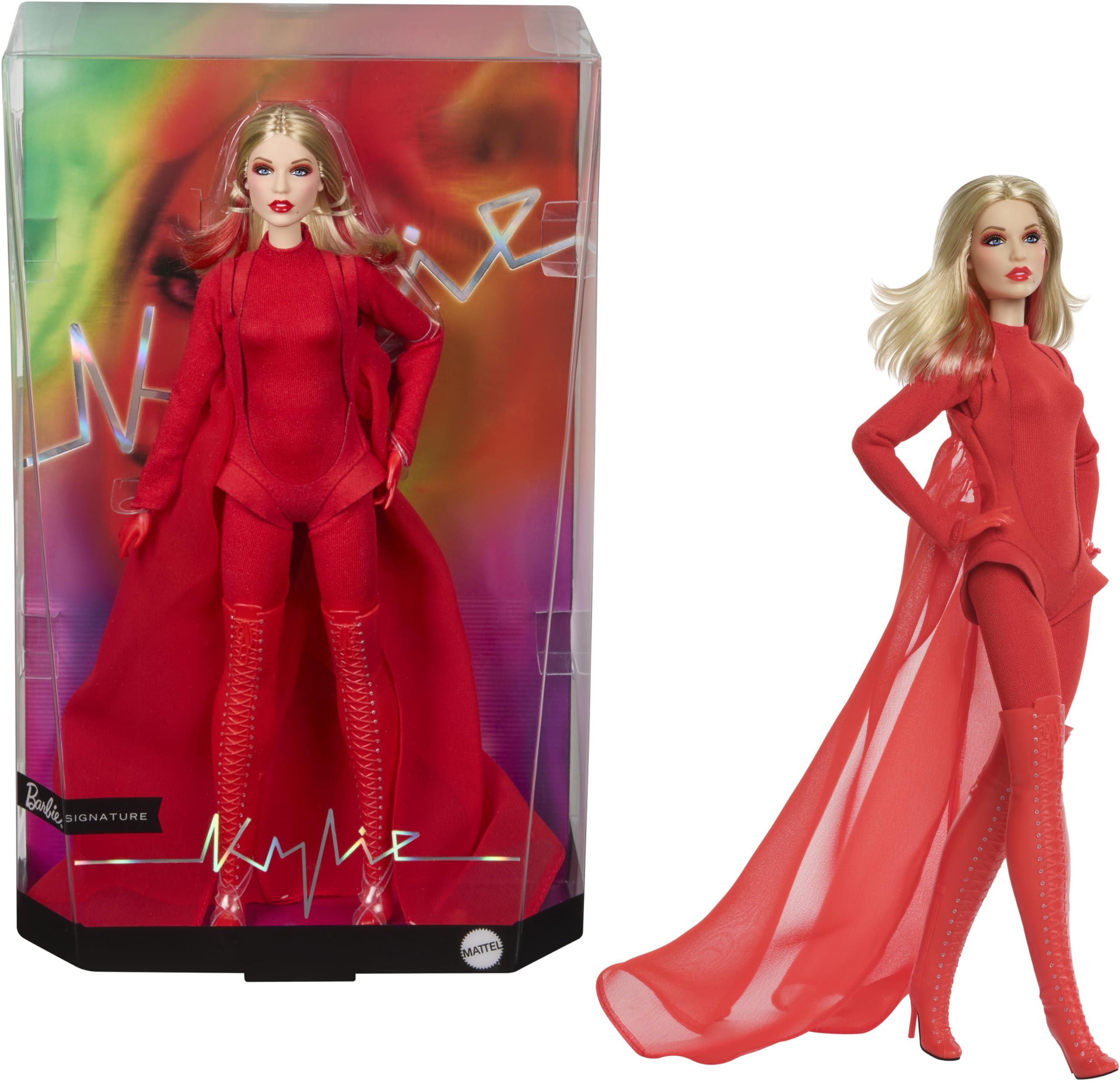 Barbie Barbie Music Series Kylie Minogue Kylie Minogue Signature Black Carictorian House Doll to Play Barbie Dolls for Children from 6 Years, Red JBJ38