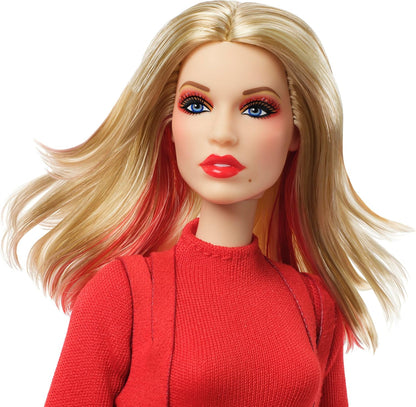 Barbie Barbie Music Series Kylie Minogue Kylie Minogue Signature Black Carictorian House Doll to Play Barbie Dolls for Children from 6 Years, Red JBJ38