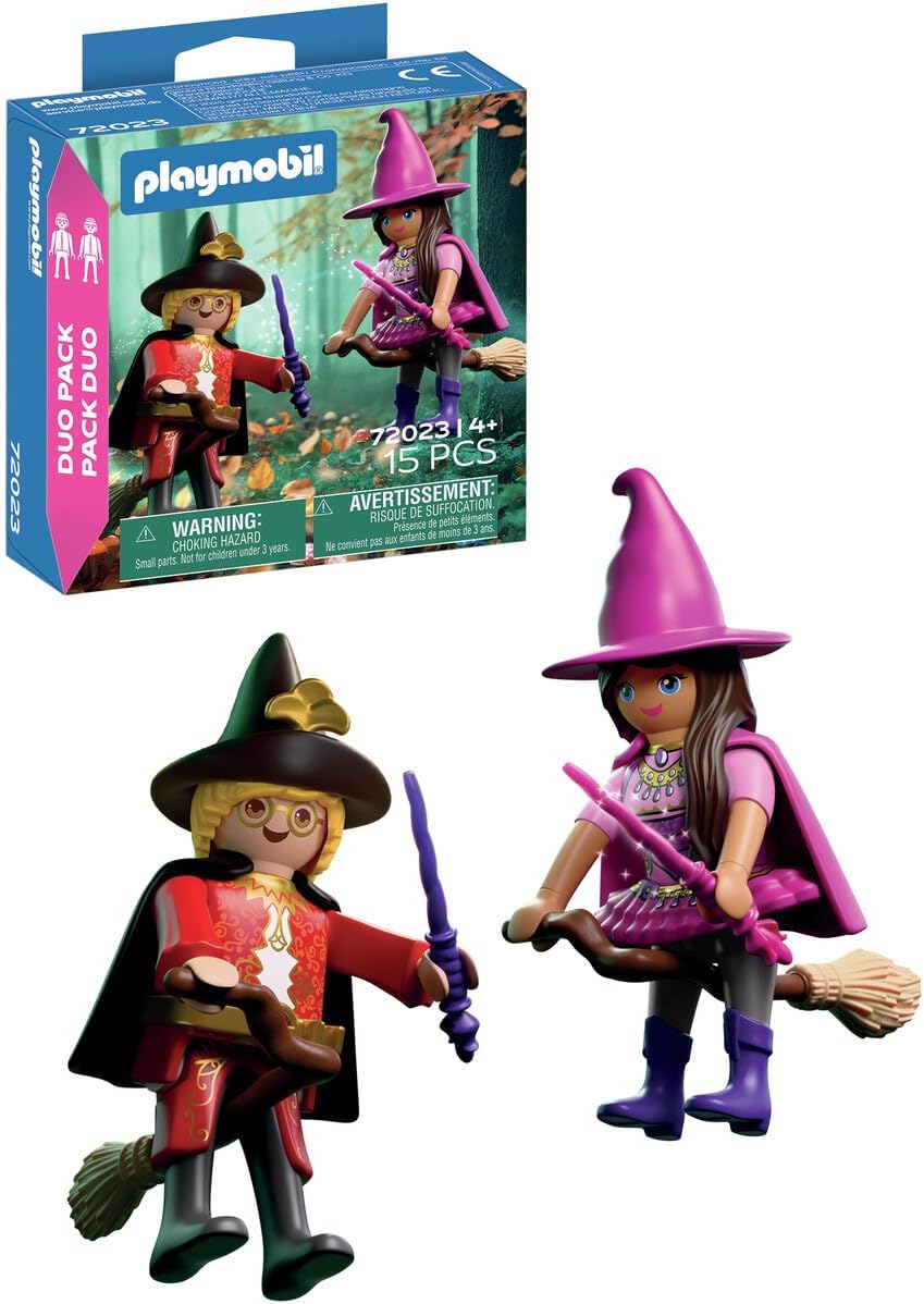 Playmobil DuoPack Witch & Wizard Figures — Magical Role-Play Set with Accessories, Collectible Fantasy Toy for Imaginative Play