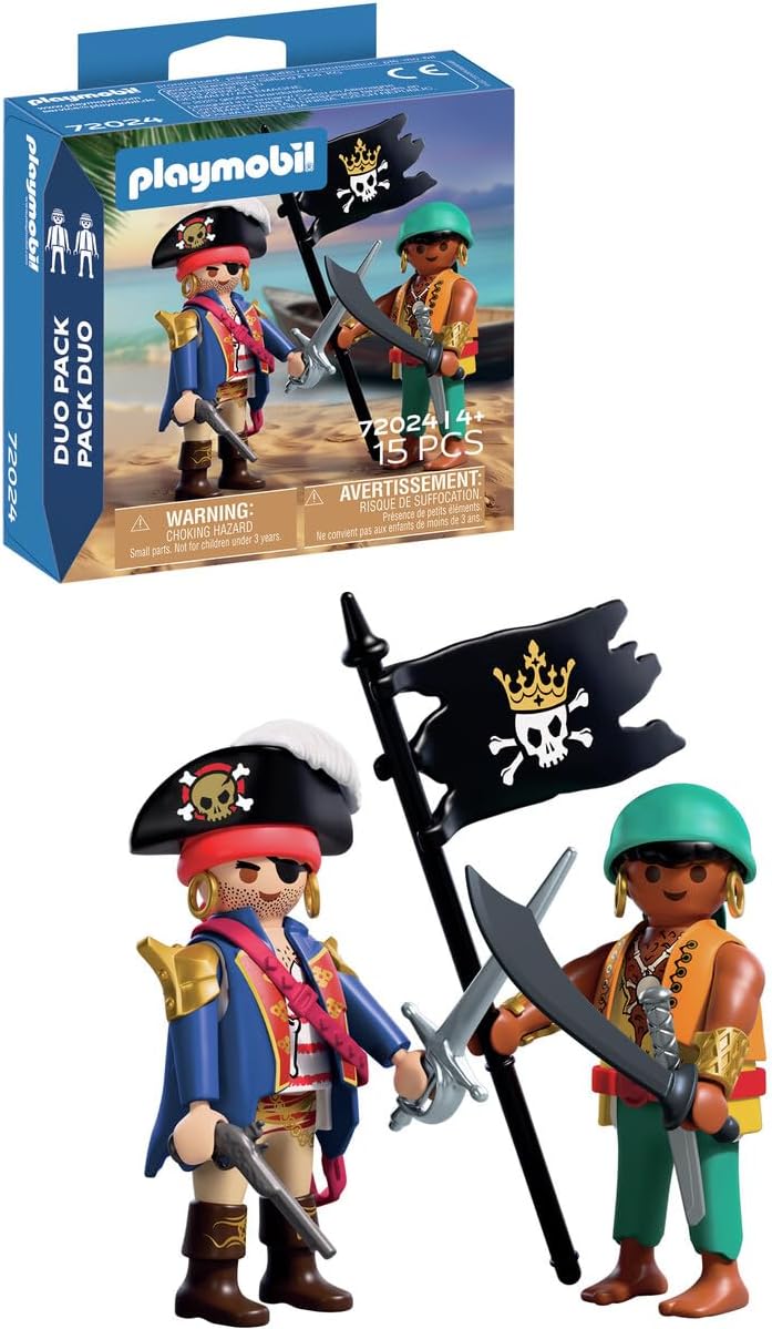 Playmobil DuoPack Pirates – 2 Figure Set with Accessories for Swashbuckling Adventure Play