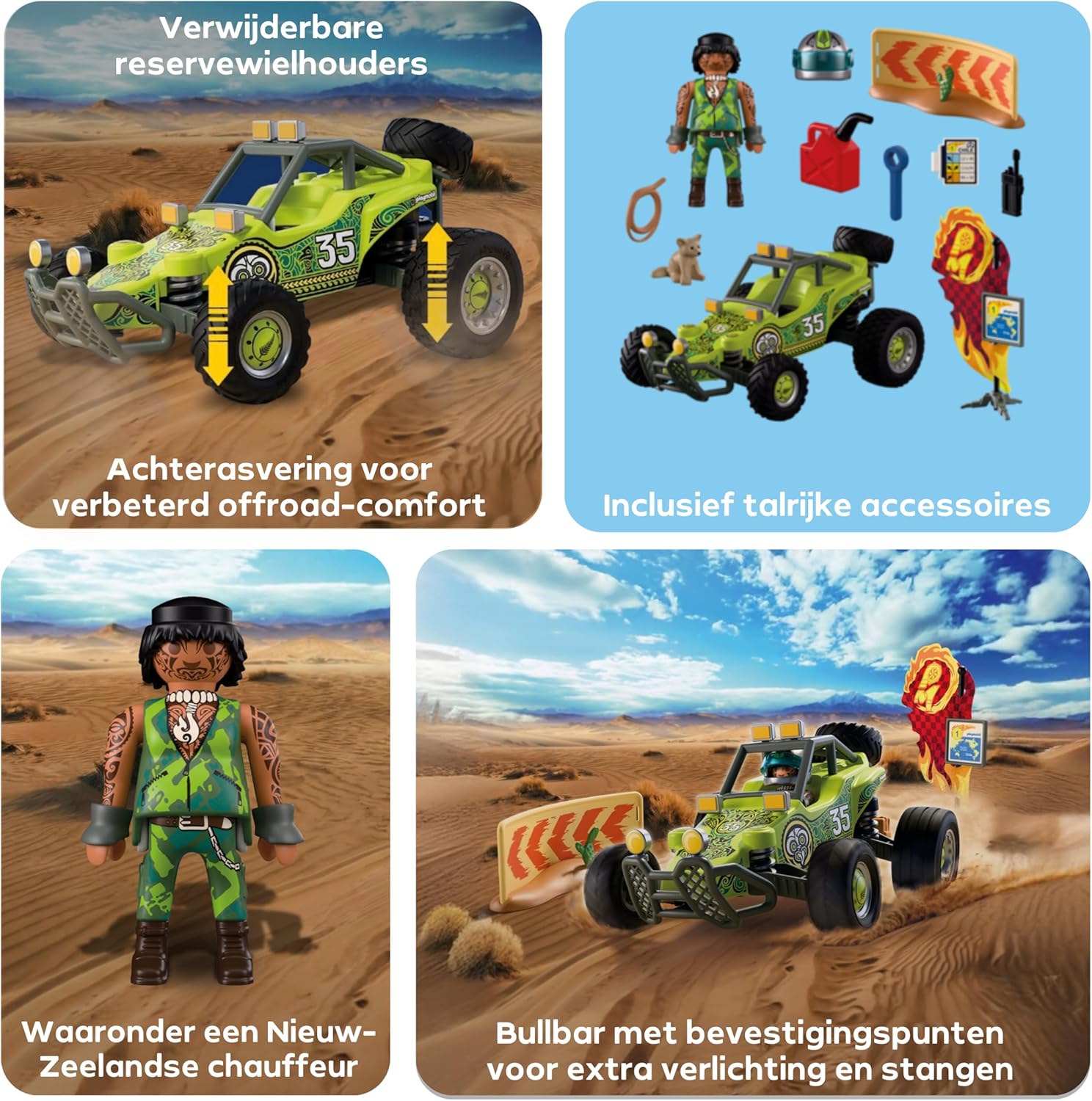 Playmobil | Cars | Offroad Buggy | Desert buggy with suspension and spare wheel | toy car for ages 4 and up | 72063
