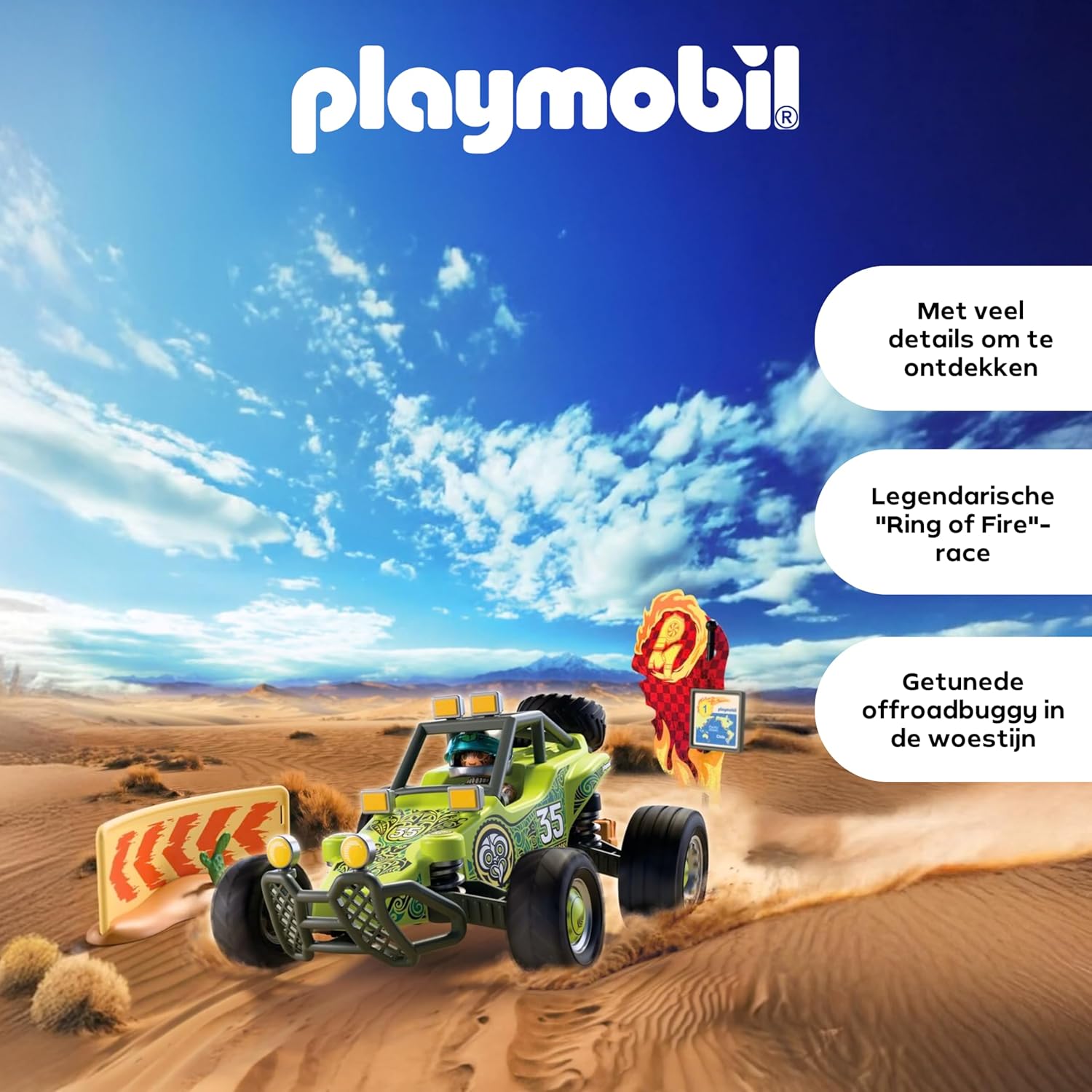 Playmobil | Cars | Offroad Buggy | Desert buggy with suspension and spare wheel | toy car for ages 4 and up | 72063