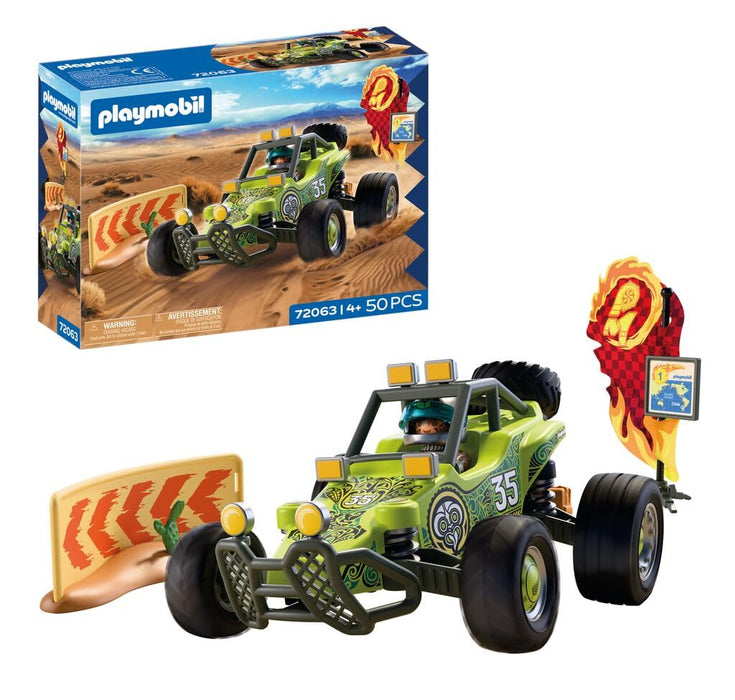 PLAYMOBIL | Cars | Offroad buggy | Woestijnbuggy met vering en reservewiel | speelgoedauto voor kinderen vanaf 4 jaar | 72063