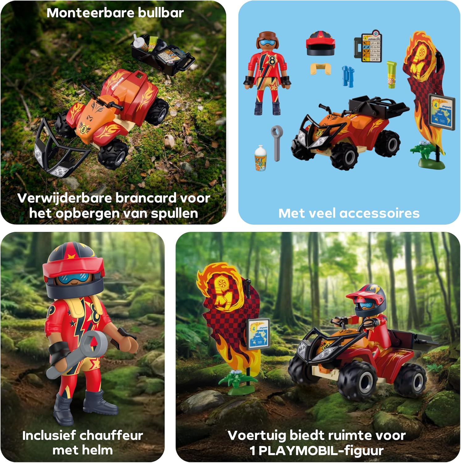 Playmobil | Cars | Offroad Quad | Off-road quad bike with removable bull bar| toy car for ages 4 and up | 72064