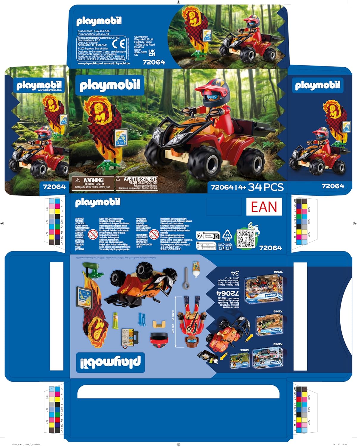 Playmobil | Cars | Offroad Quad | Off-road quad bike with removable bull bar| toy car for ages 4 and up | 72064