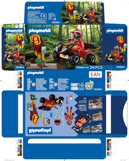 Playmobil | Cars | Offroad Quad | Off-road quad bike with removable bull bar| toy car for ages 4 and up | 72064